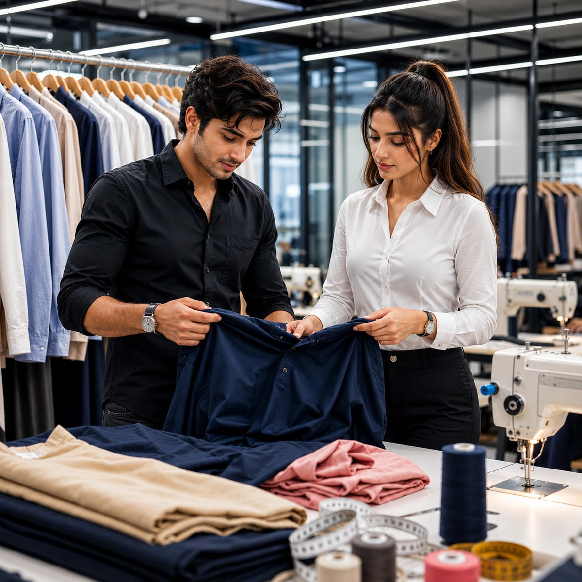 Quality inspection inside a garment manufacturing facility