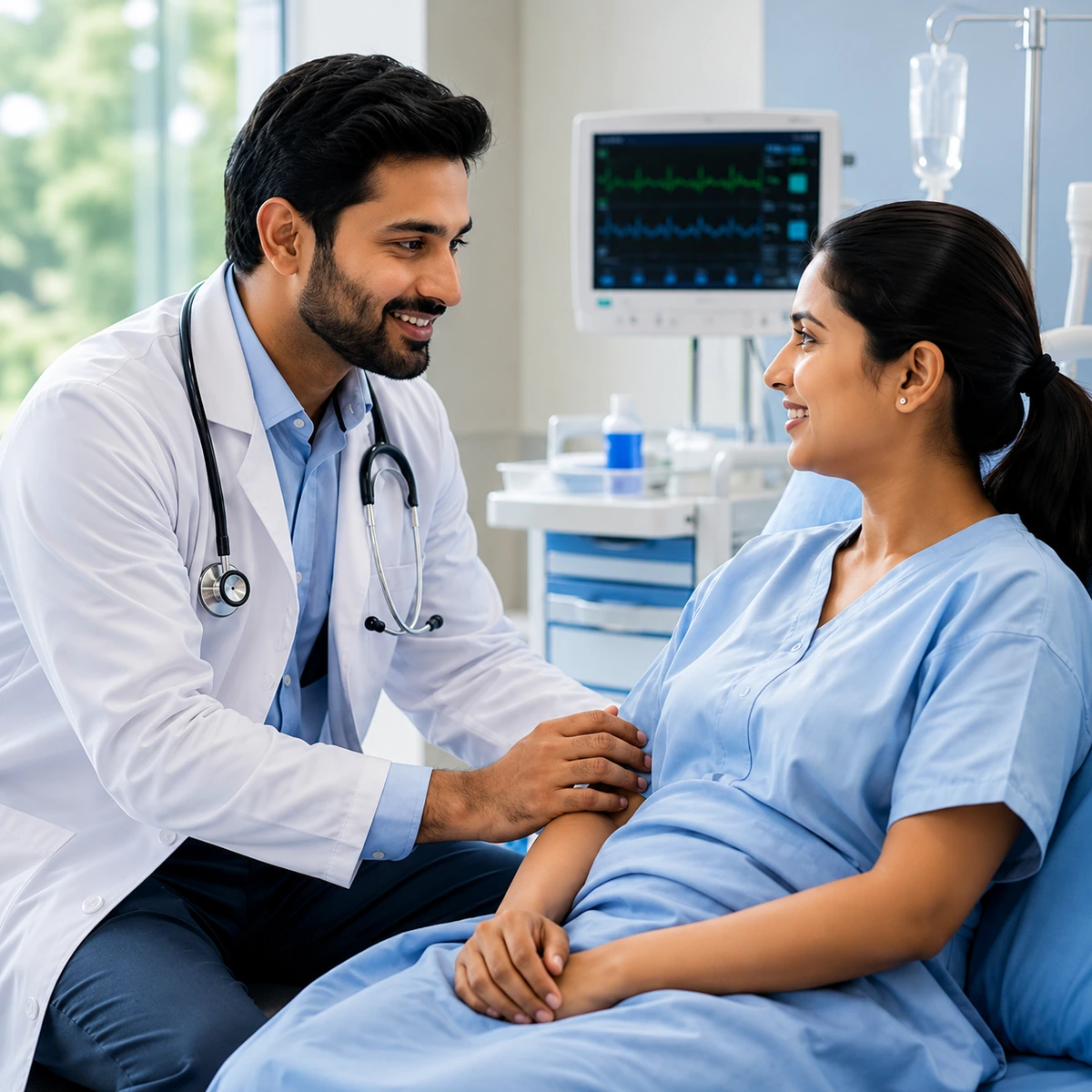 Doctor consulting with a patient in a healthcare clinic