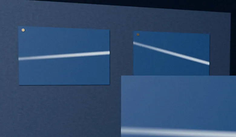 Storyboard panels pinned to a dark board