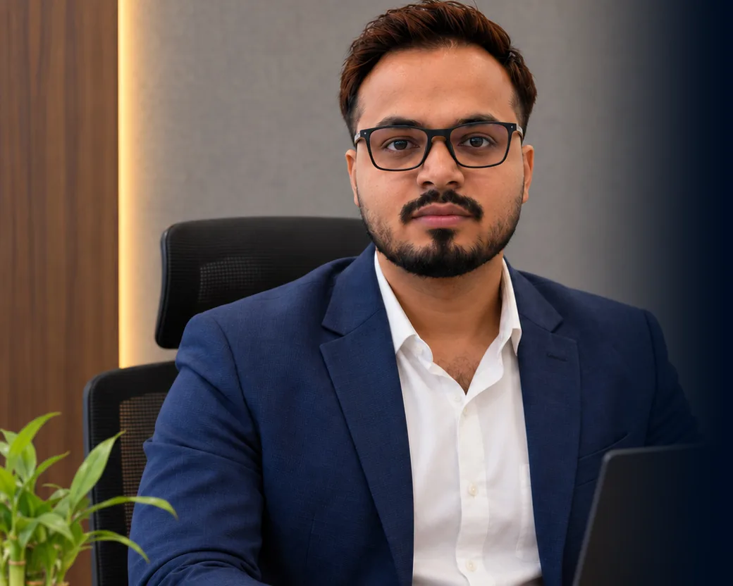 Akashjot Singh, founder of RankPrimora, at his desk